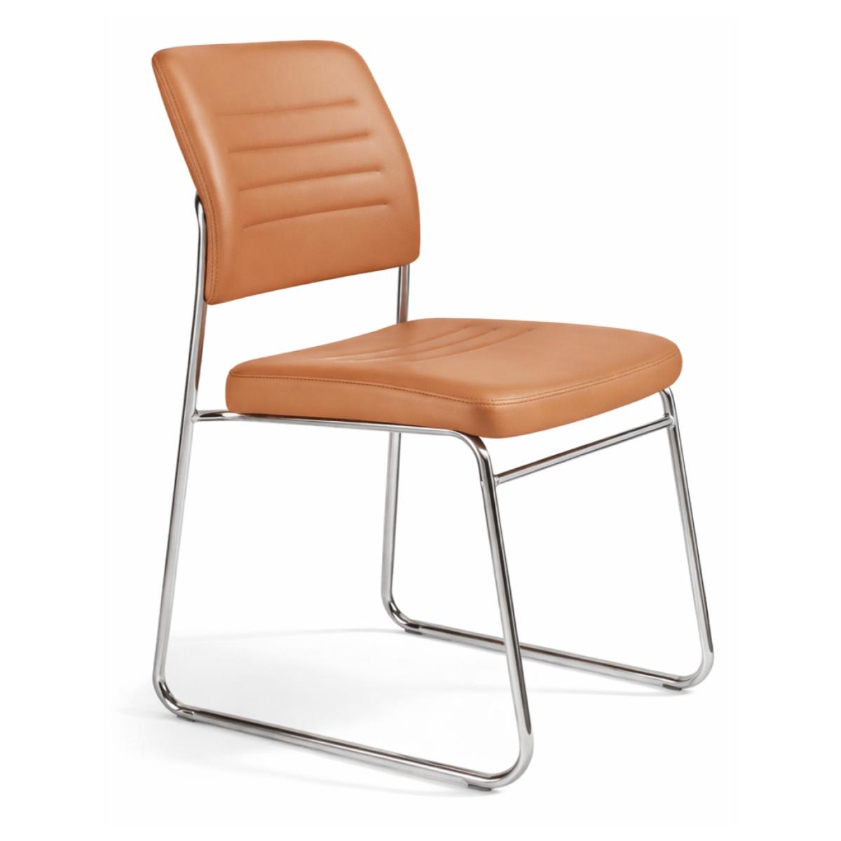 Cadeira Interlocutor Estofada RIVER - Cor CARAMELO - 48108