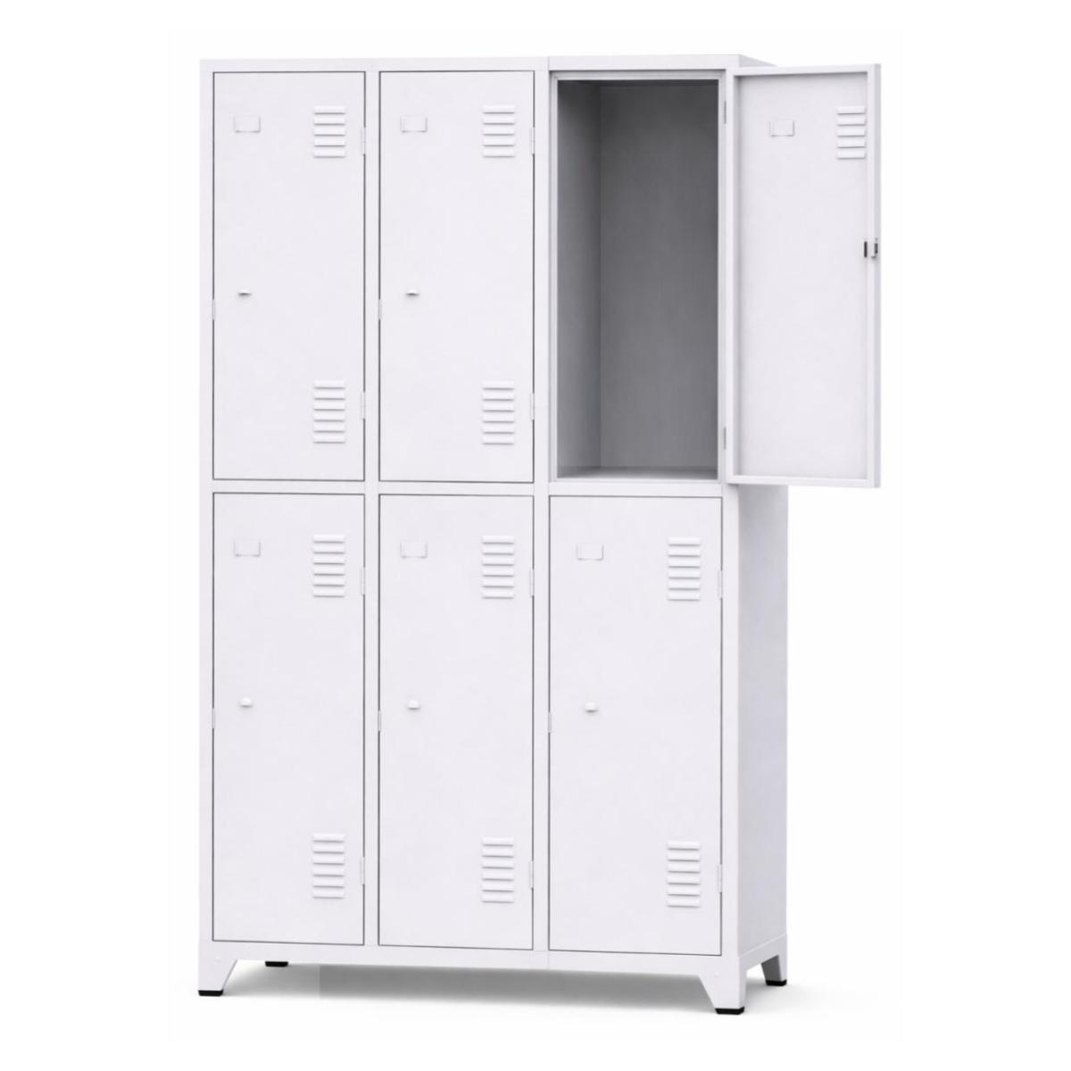 Armário Roupeiro de Aço c/ 06 Portas Grandes - 1,96x0,93x0,36m - 10903