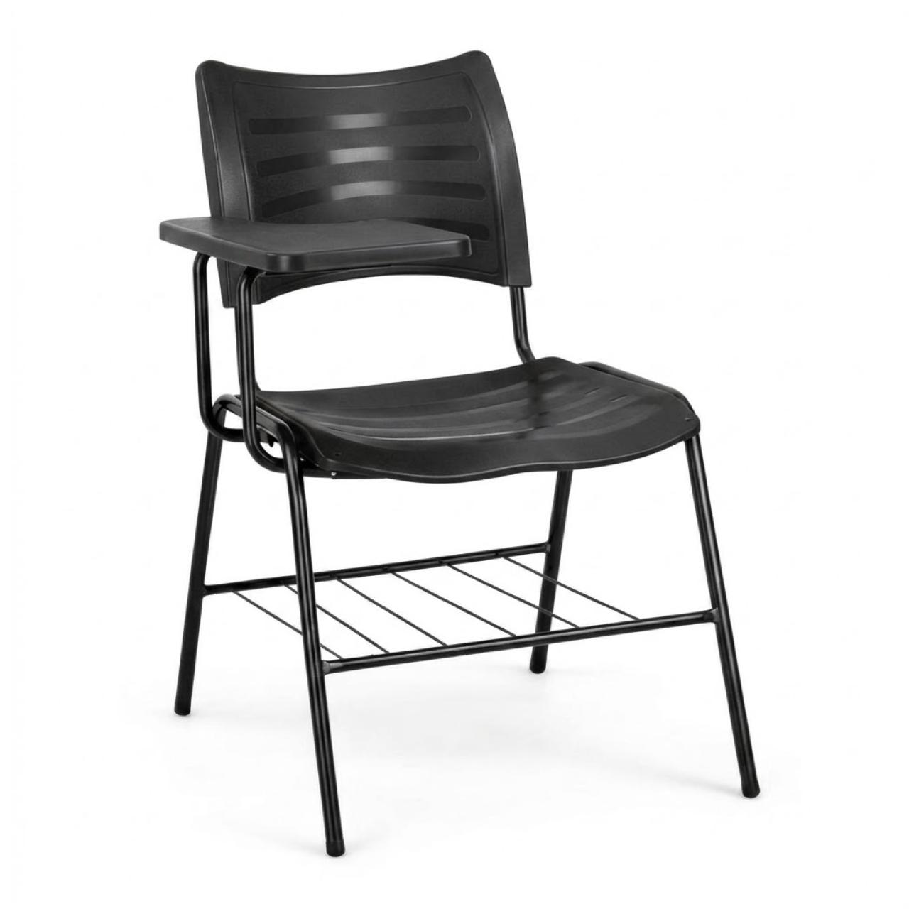 Cadeira Universitária Plástica Prancheta PLÁSTICA - COR PRETO - 54014