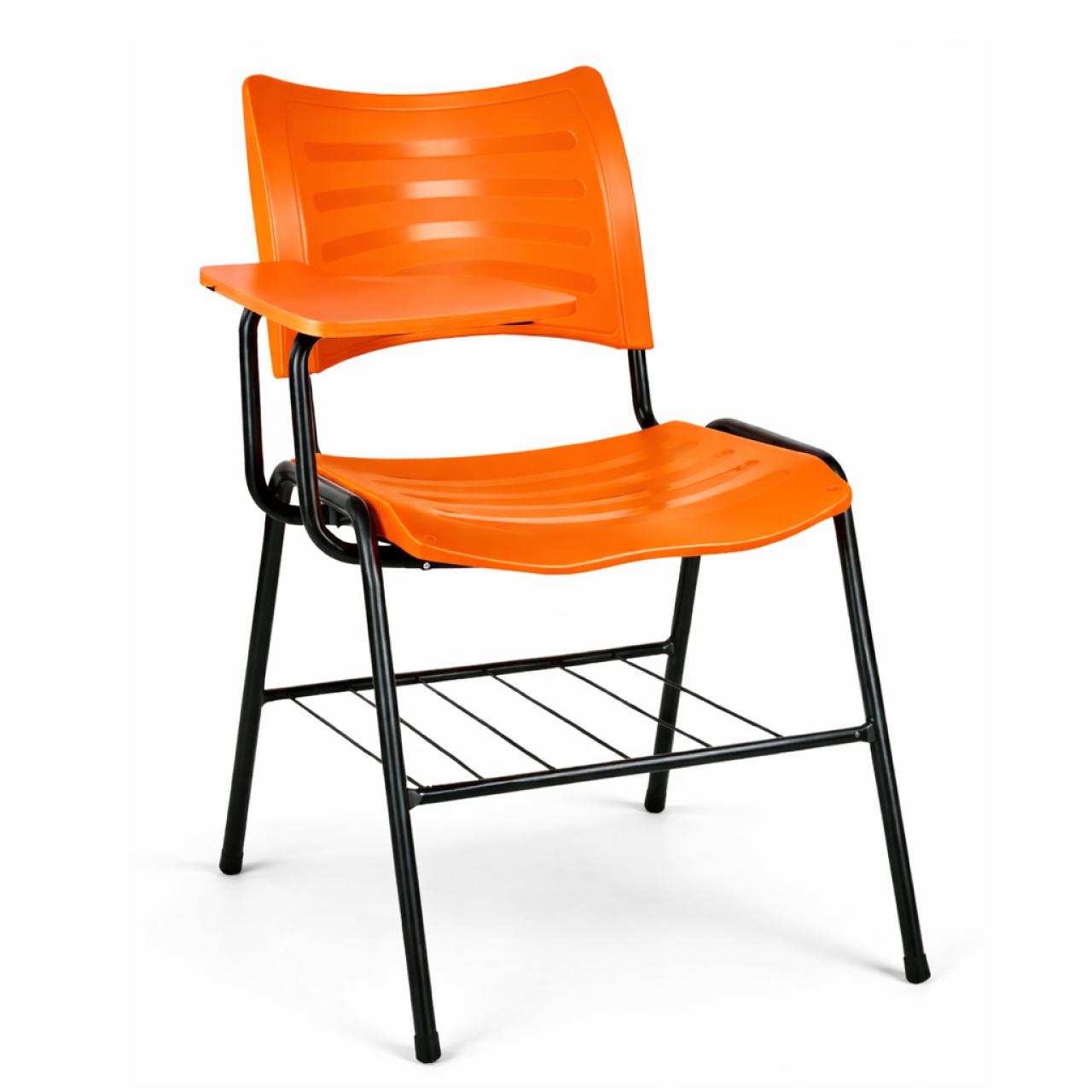 Cadeira Universitária Plástica Prancheta PLÁSTICA - COR LARANJA - 54009