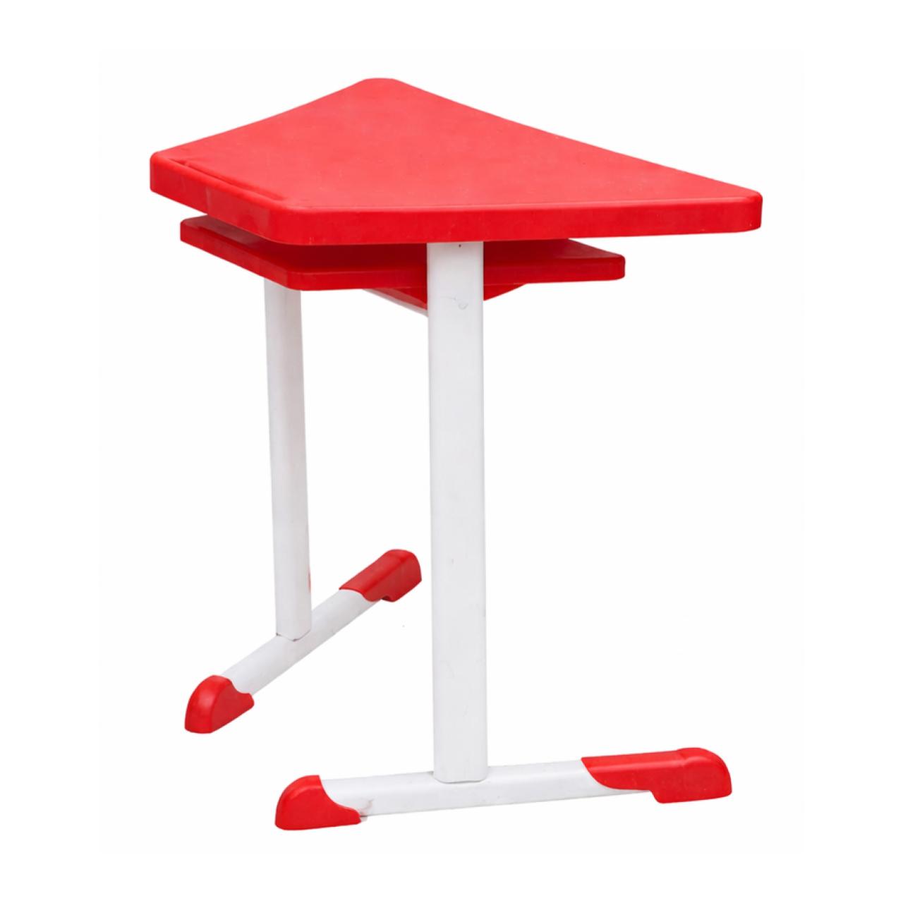 Mesa Hexagonal JUVENIL com Porta Livro - Cor Vermelho - 45803