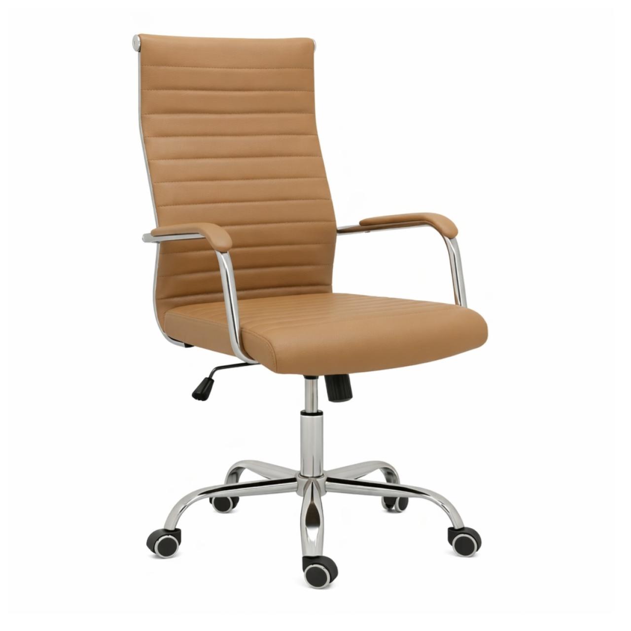 Cadeira Escritório Cadeira de Escritório Presidente LONDON Giratória - Base Cromada - Corino Fendi - 31091