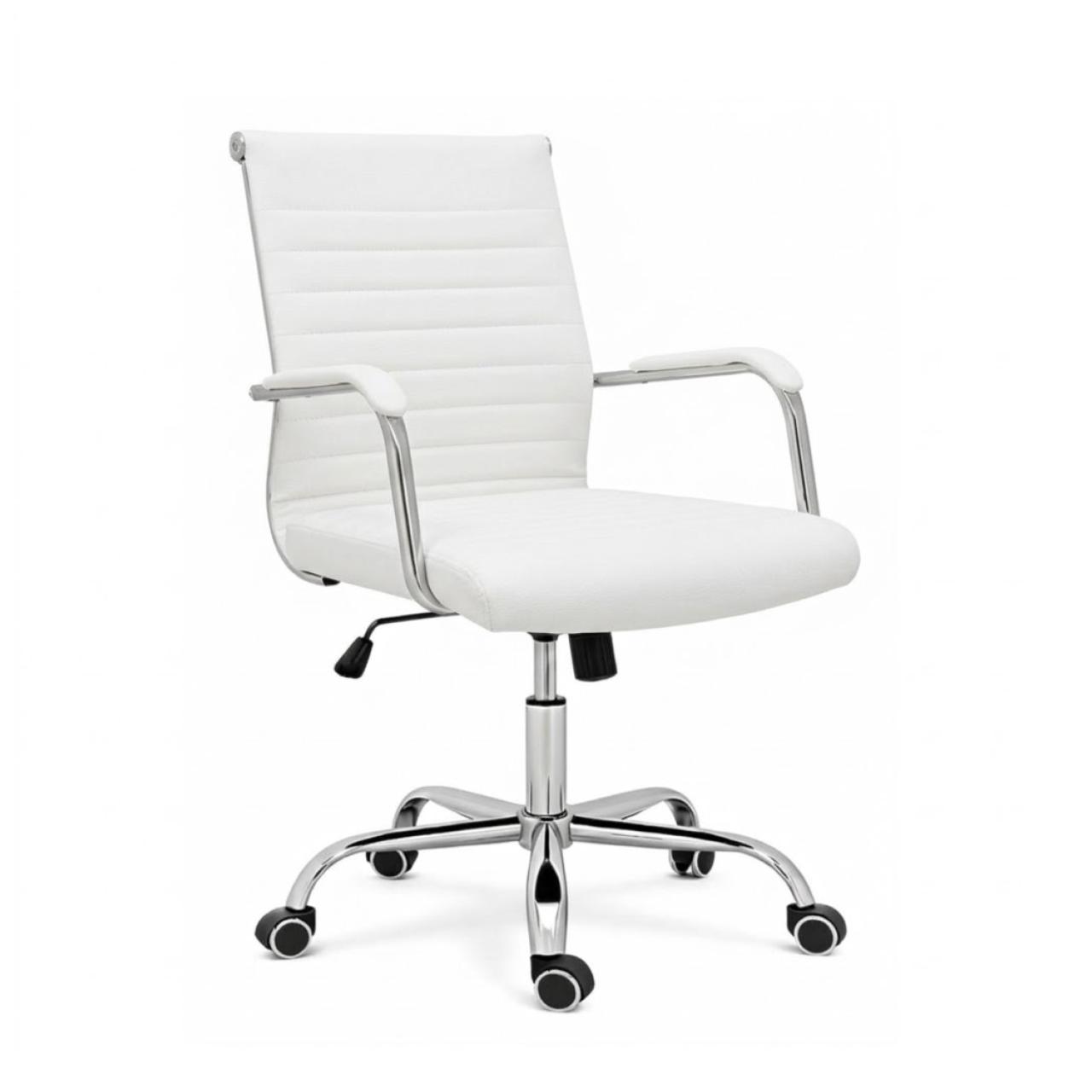 Cadeira Escritório Cadeira de Escritório Diretor LONDON Giratória - Corino Branco - 31095